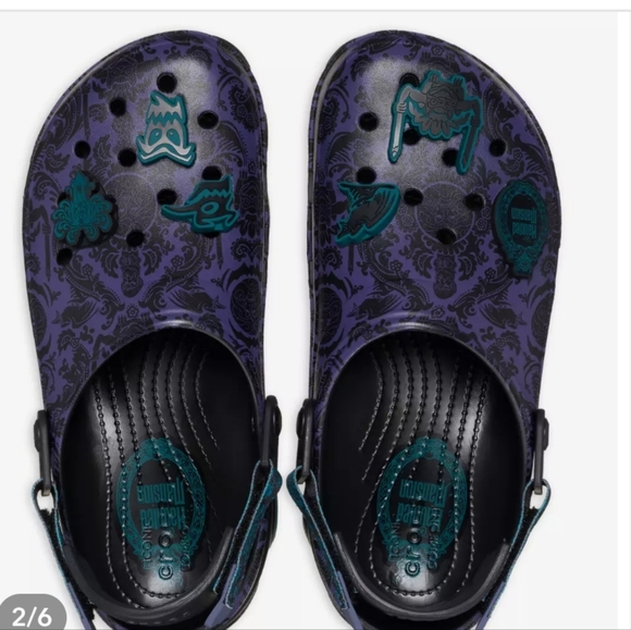 2024 Disney Parks The Haunted Mansion Crocs Wallpaper clogs multiple sizes - Picture 2 of 7